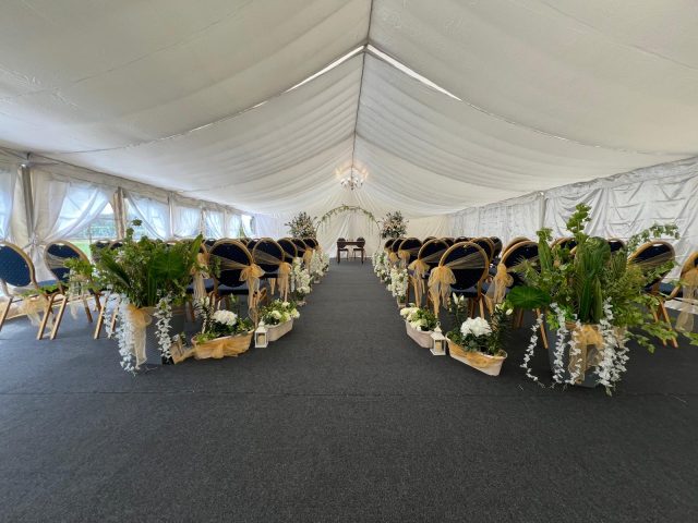 Marquee in garden