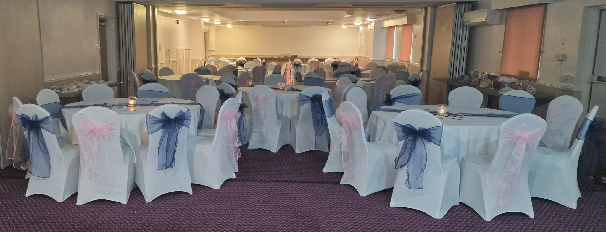 Kegworth Hotel room set up for a reception